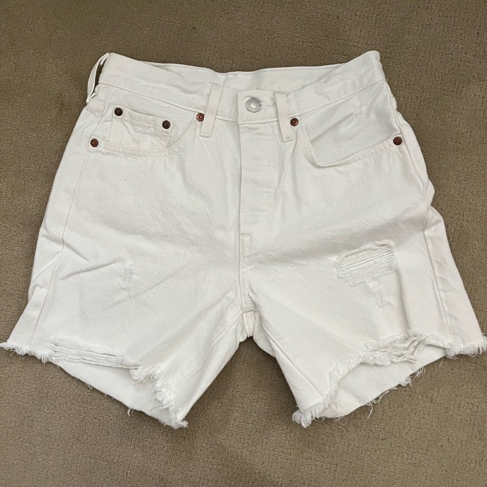 White denim shorts